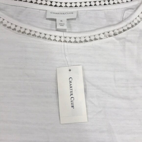 Charter Club Crochet-Inset Top - Picture 6 of 9